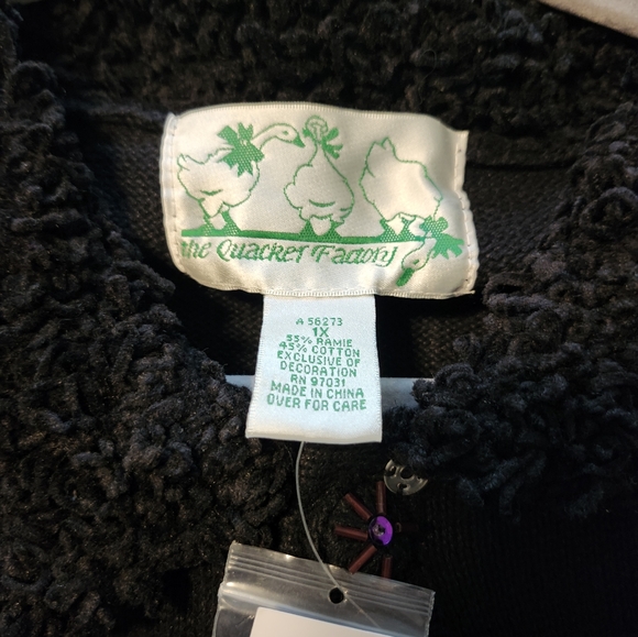 NWT Quacker Factory Plus Size‎ Women's Christmas Embroidered Sweater Size 1X - Picture 6 of 9